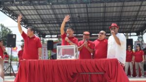 Semarakan Senam Sehat 15 Tahun Partai Gerindra di Polder Ilham Maulana Sangatta.